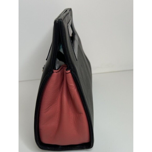 Oneoddbird Whippoorwill Leather Clutch Black With Gray And Pink Colorblocking - Picture 4 of 7